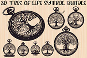 Steampunk Tree of Life Symbol Bundle, an Illustration by yasushie (Thumbnail 1 of 31)