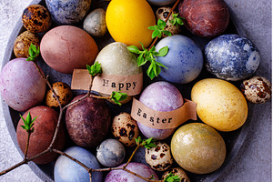 Easter eggs paint with natural dye, a Holiday Photo by Yulia Furman