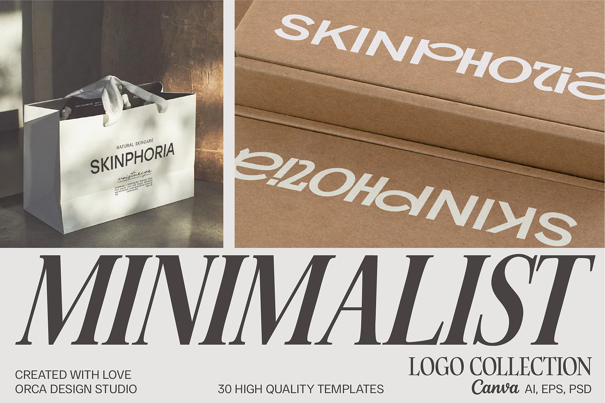 Minimalist Logo Kit - CANVA, AI, PSD, a Branding & Logo Template by Orca Design (Photo 1 of 14)