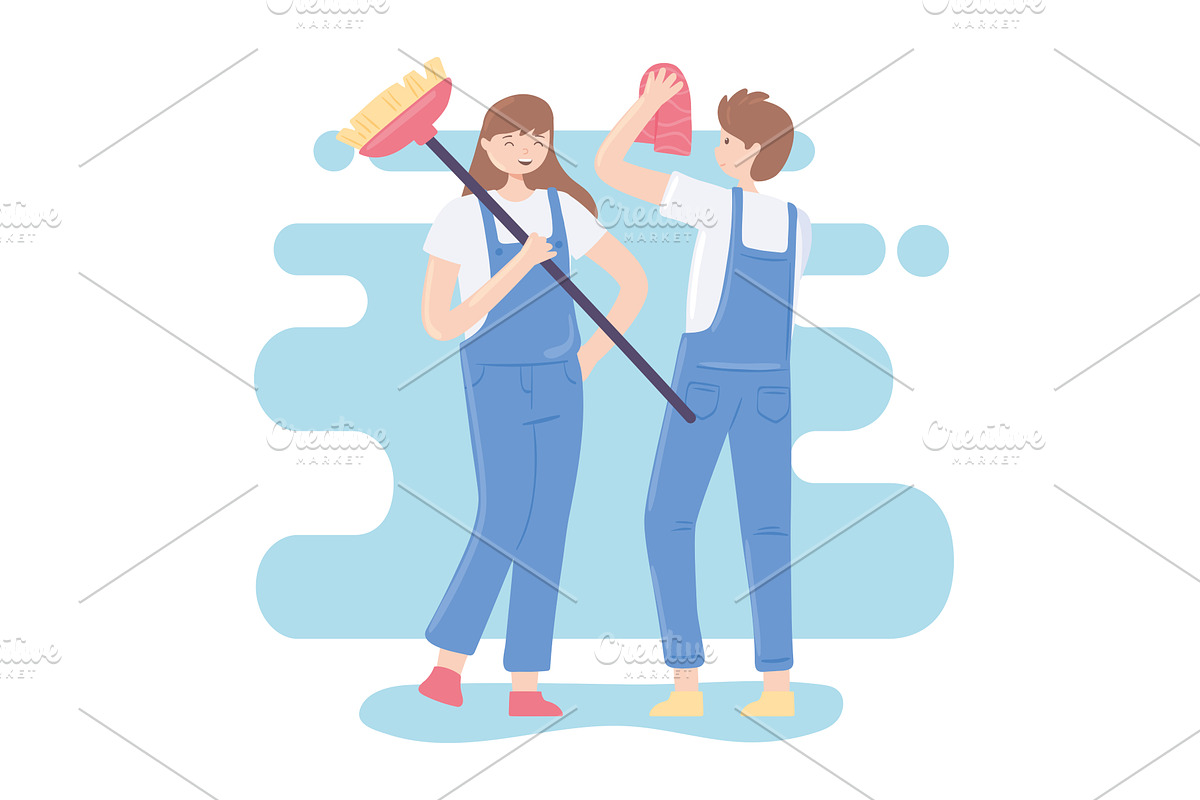 girl and boy wipe, a Person Illustration by studiogstock