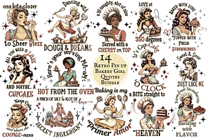 14 Retro Bakery Girl Quotes Bundle