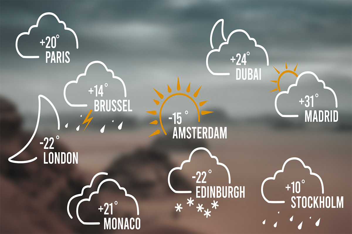weather forecast icons after effects, a Marketing Template by Naltik