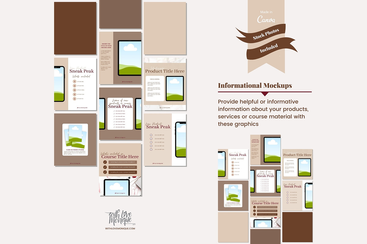 101 Instagram Canva Templates, a Social Media Template by With Love Monique (Photo 7 of 11)
