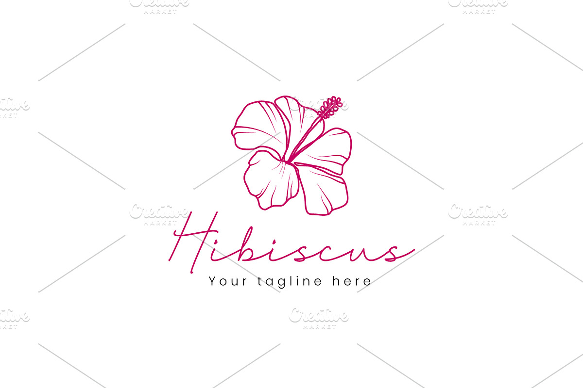 Hibiscus logo illustration, a Branding & Logo Template by Dyn Studio