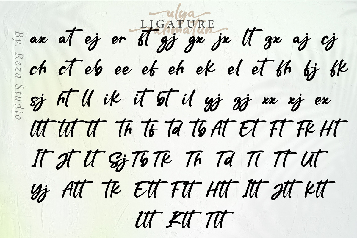 ulya Rahmatun, a Script Font by Reza Studio (Photo 9 of 10)