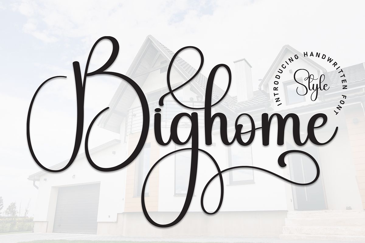 Bighome | Script Font, a Handwritten Font by Scratchones (Photo 1 of 9)
