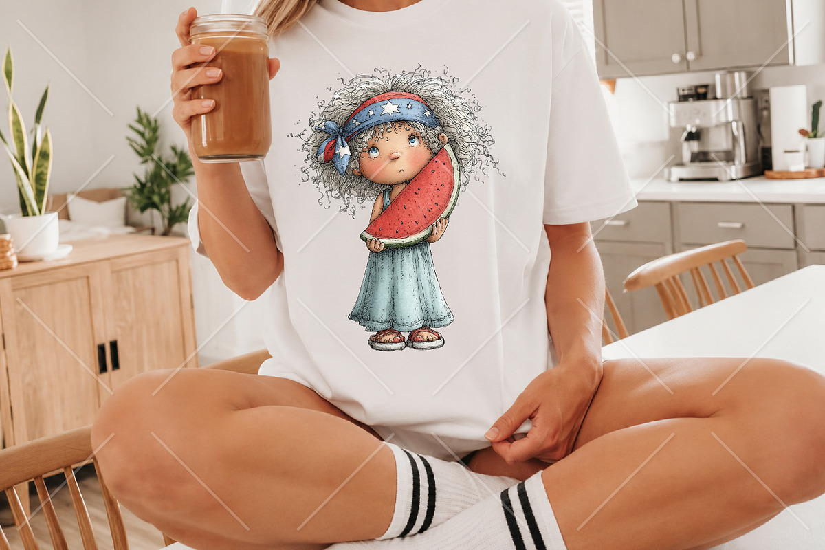 Whimsical 4th of July Girl Clipart, a Seasonal Illustration by Canvas Craft (Photo 6 of 10)