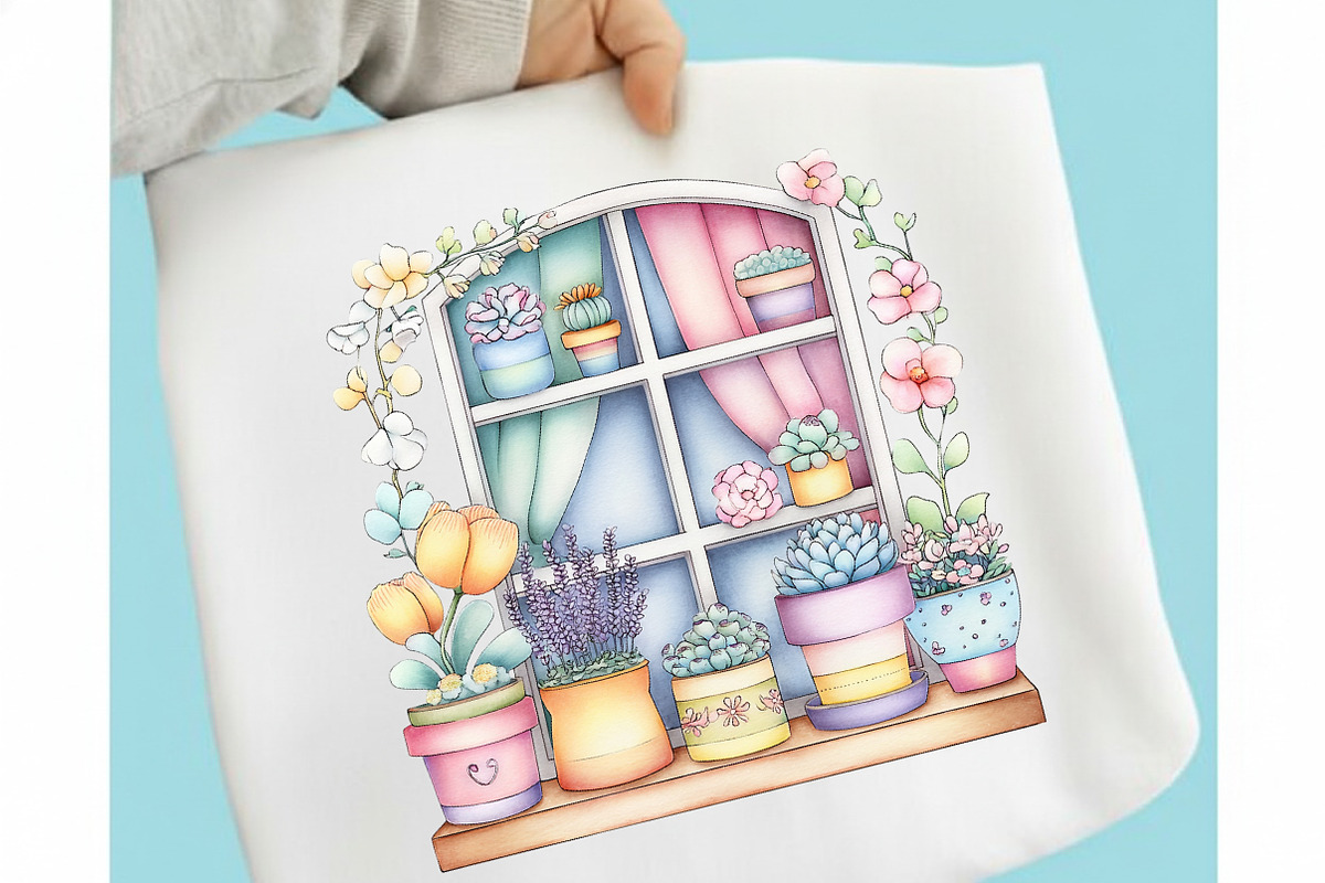 Watercolor Spring Window Clipart, an Illustration by designcity5 (Photo 4 of 5)