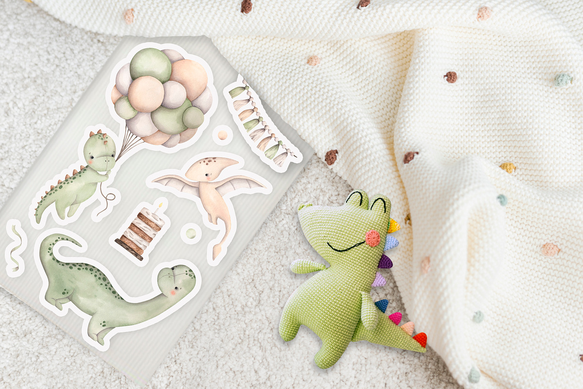Dinosaur party, an Animal Illustration by NellyaEgorova (Photo 3 of 10)