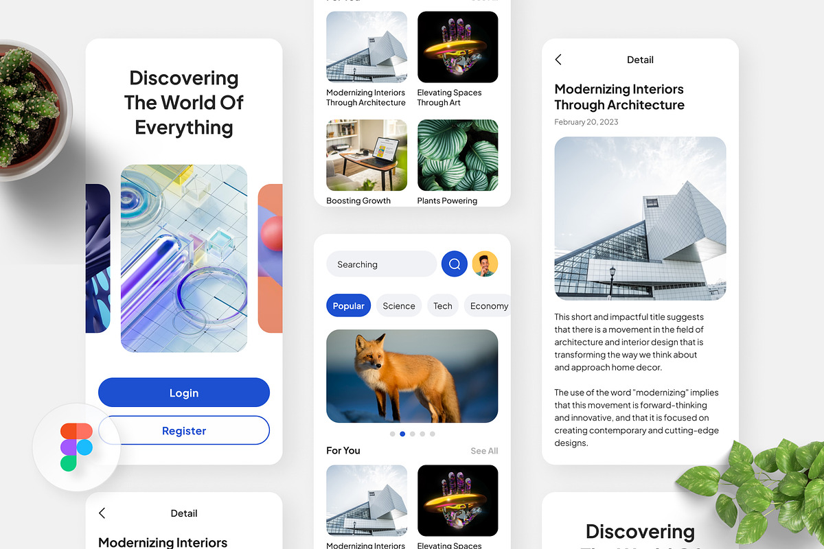 Maquina - Search Engine Mobile App, an UI Kit Template by Panen Creative (Photo 1 of 3)