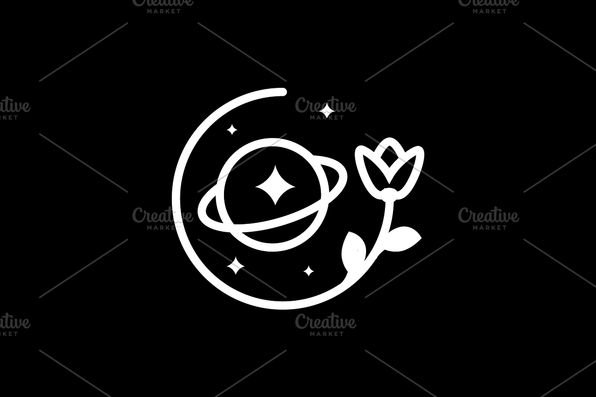 flower planet botanical boho logo, a Branding & Logo Template by devastd