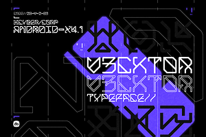 V3CKT0R Futuristic Typeface