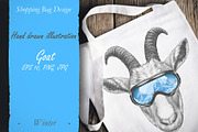 Goat // Winter, an Animal Illustration by Victoria_Novak (Thumbnail 2 of 2)
