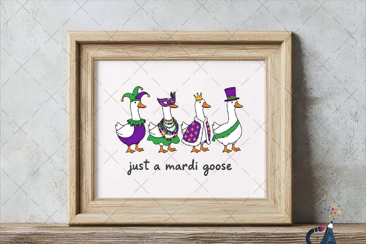 Mardi Gras Goose Sublimation PNG, an Illustration by Creative Art (Photo 2 of 6)