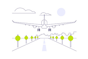 Landing airplane abstract concept, a Transportation Illustration by Visual Generation