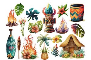 Tiki Tiki Hut Clipart Collection