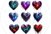 Dark Valentine Hearts clipart Set, a Seasonal Illustration by ThatsDesignArt (Thumbnail 10 of 10)