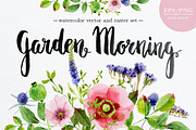 'Garden Morning' vector/raster set, an Illustration by Cheeba Ribba Designs (Thumbnail 1 of 3)