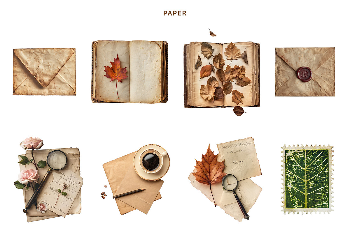 Vintage Autumn Collage Clipart Set, an Object Graphic by NatalieArtShop (Photo 7 of 12)