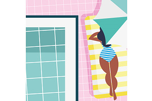 vacation airview scene, a Person Illustration by studiogstock