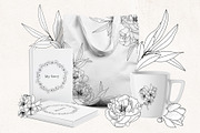 Floral Line Art SVG Botanical Frames, an Illustration by PawGraphic (Thumbnail 9 of 10)