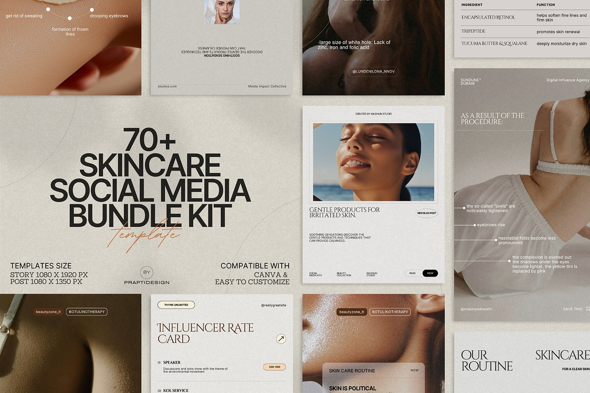 Skincare Story & Post Kit Canva