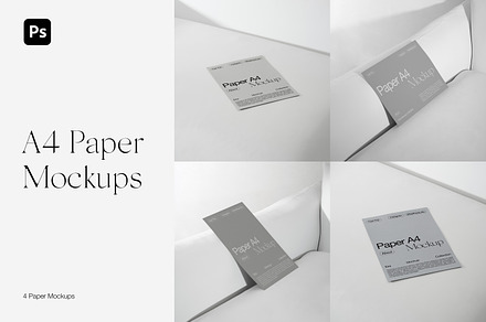 A4 Paper Mockups | Posters Cards, a Books & Magazine Mockup by Feel This