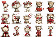 Whimsical Valentine Cat Clipart, an Illustration by Libby Wishes (Thumbnail 7 of 7)