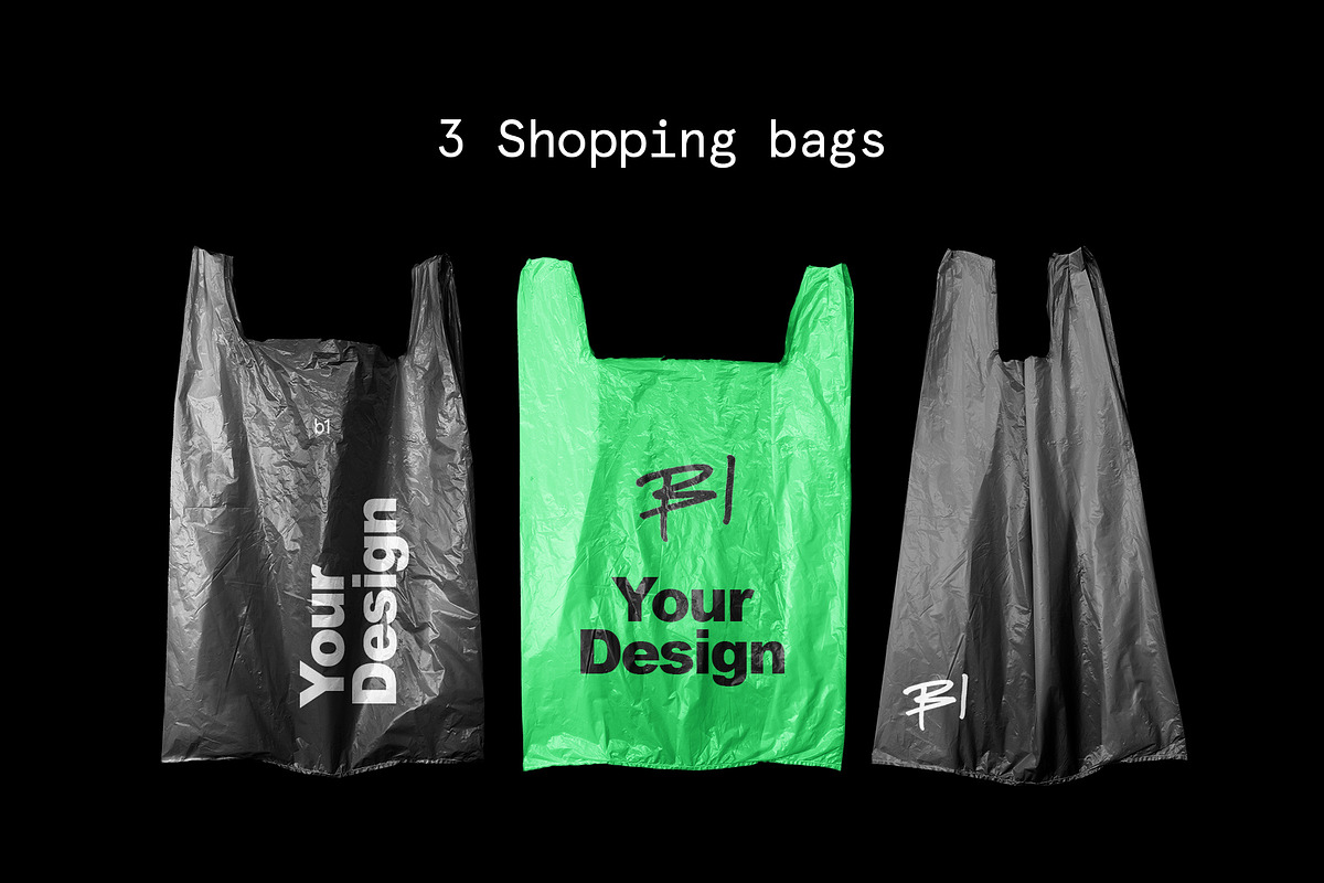 Plastic Shopping Bag Mockup, a Packaging Mockup by Bolderaja1 Studio (Photo 6 of 12)