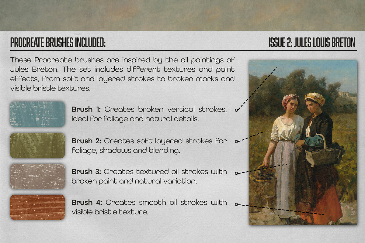 Jules Breton Procreate Kit, a Brush Add-On by Digi Life (Photo 3 of 8)