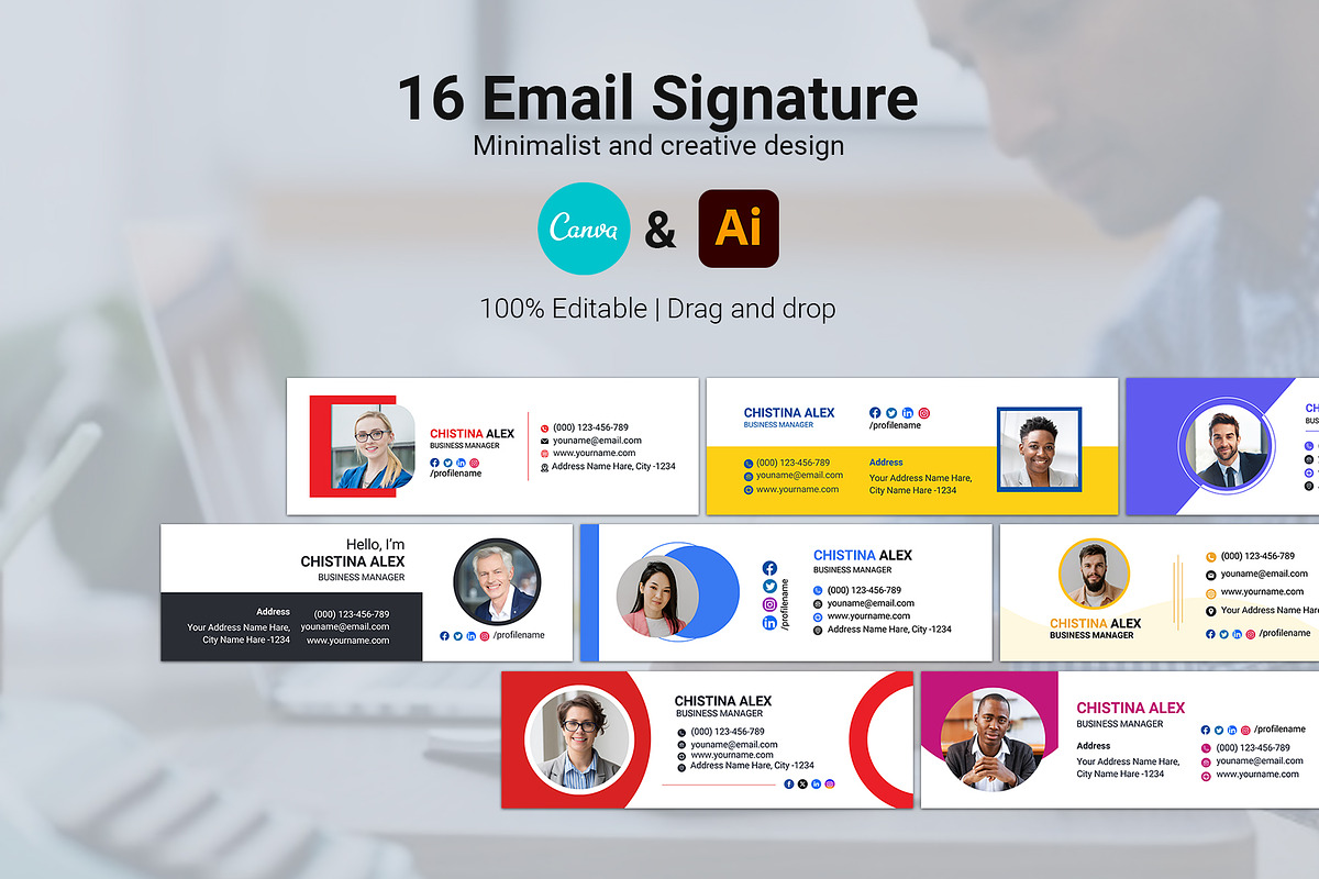 Email Signature Template Canva+Gmail, an Email Template by Waliullah Solutions (Photo 1 of 5)