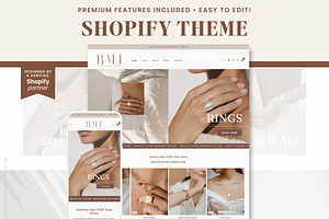 Neutral Shopify Theme for Jewelry, a Shopify Template by Macarons and Mimosas