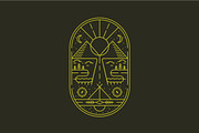 Camping Line Art Logo Badge, an Object Graphic by prasetyadavid (Thumbnail 1 of 3)