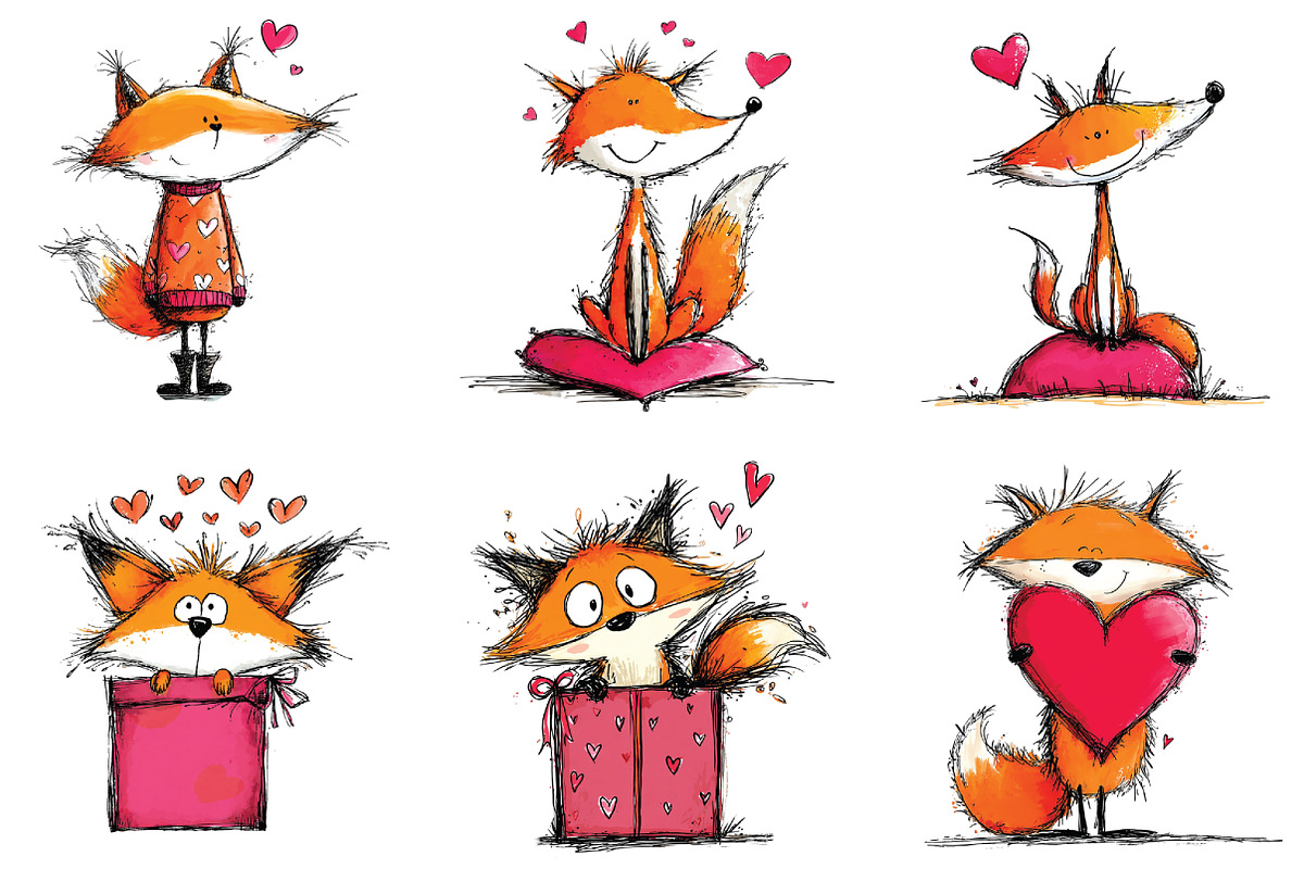 Whimsical Quirky Valentine Fox Clipa, a Graphic by CraftArtStudio (Photo 3 of 6)