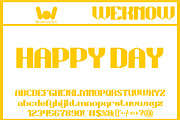 Happy Day font, a Sans Serif Font by weknow (Thumbnail 1 of 8)