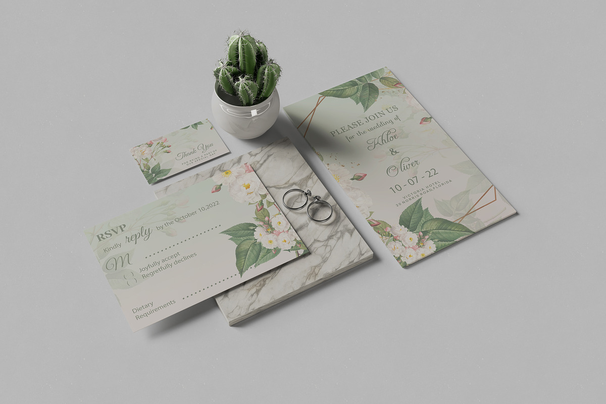 Wedding Invitation Stationery Mockup, a Print Template by bimockup (Photo 9 of 9)