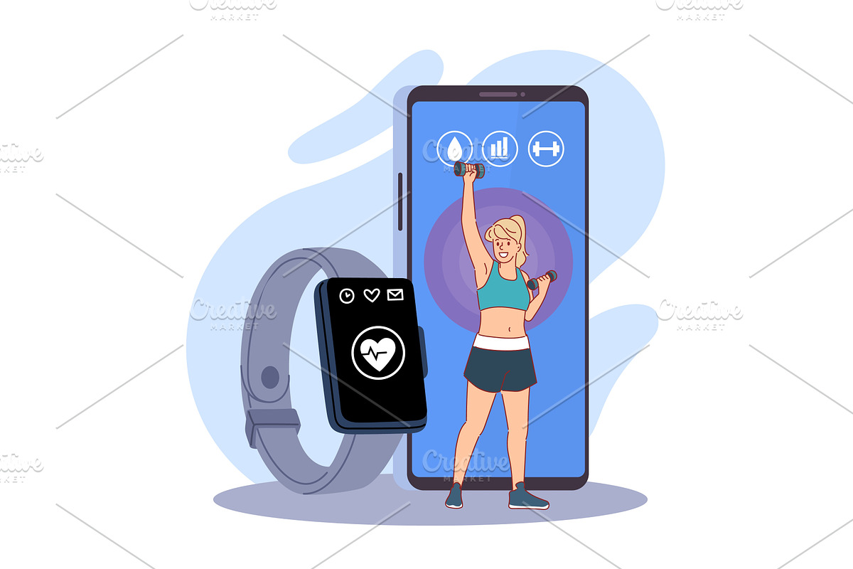 Remote fitness. Online training, a Sport Illustration by YummyBuum