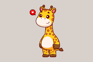 Cute Giraffe Standing Cartoon, an Animal Illustration by Catalyst Labs
