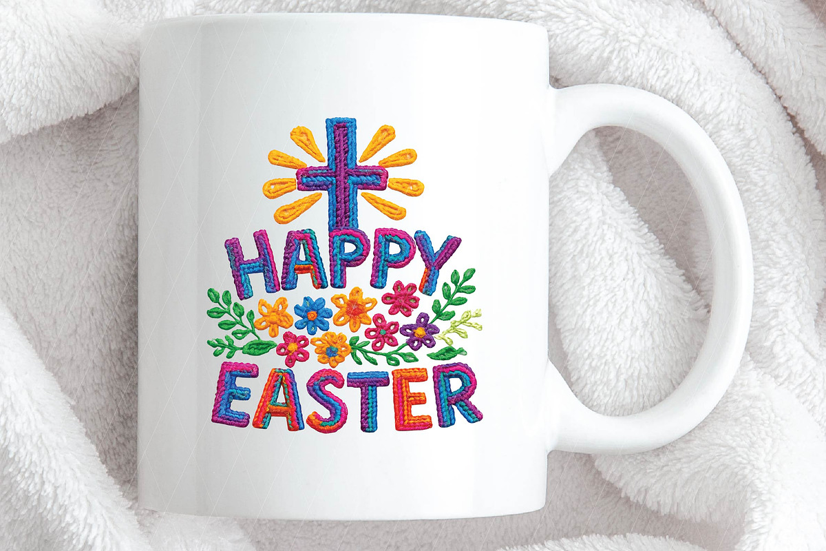 Happy Easter Embroidered Patch Png, an Illustration by DreamPrint404 (Photo 2 of 7)