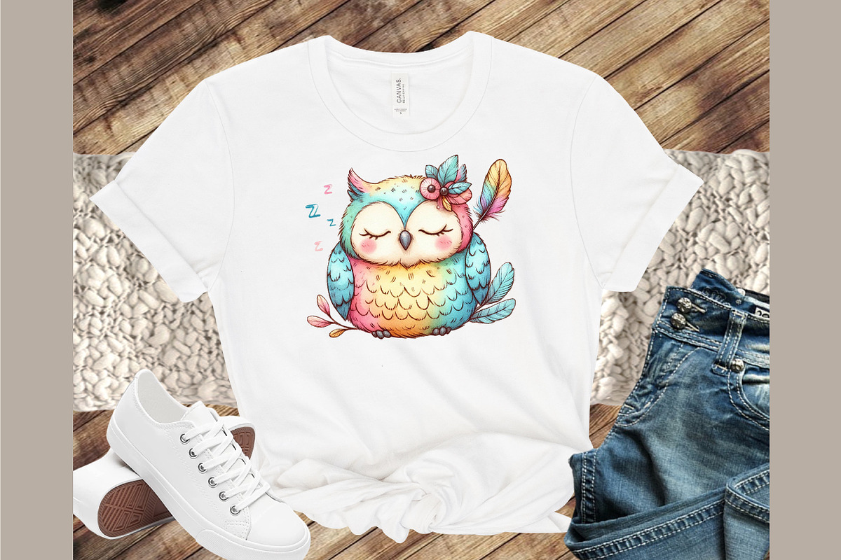 Cute Sleeping Baby Owl Clipart, an Illustration by Sublimation Artist (Photo 3 of 9)