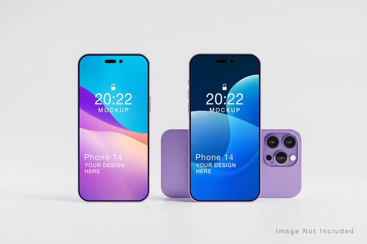 iPhone 14 Concept Mock-up Pack, an iPhone Mockup by Zero_std (Photo 6 of 15)