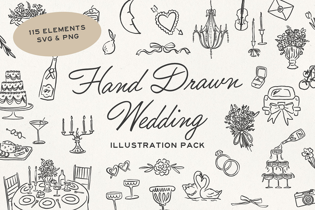 Hand Drawn Wedding Elements, an Illustration by Claire Emery Designs (Photo 1 of 7)