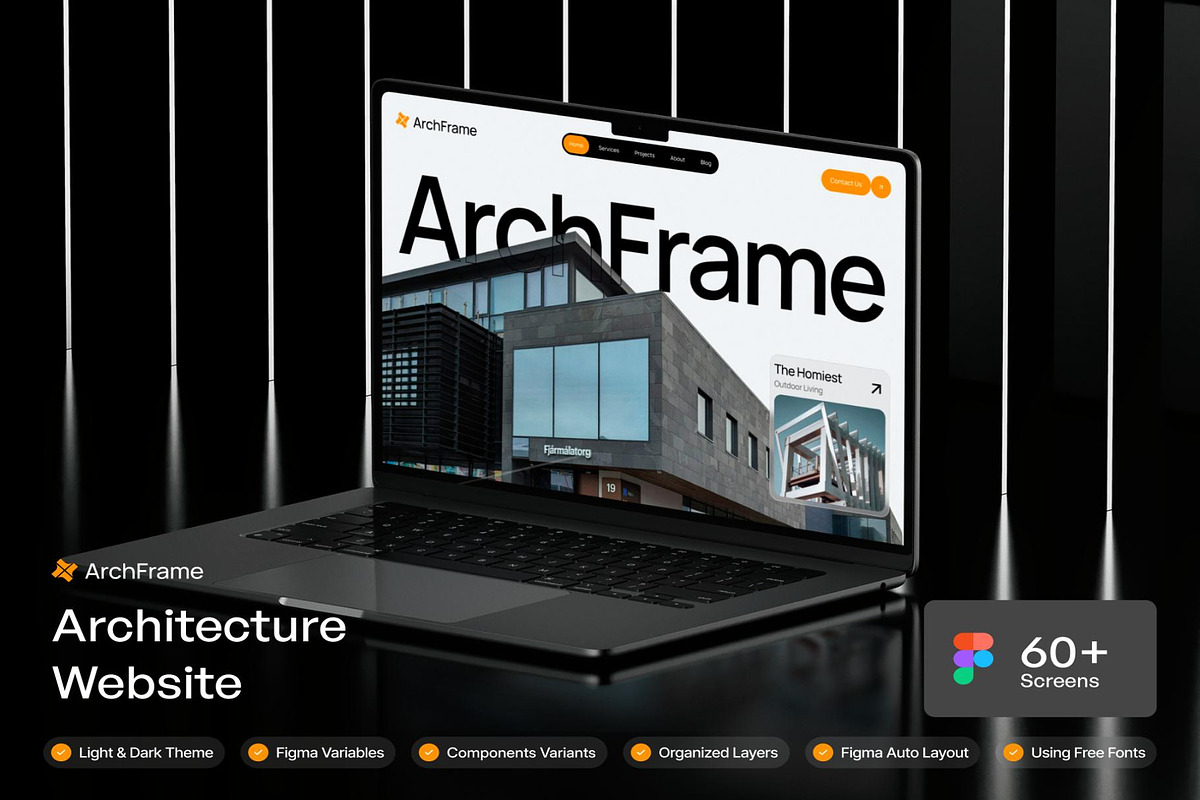 ArchFrame Architecture Website UIKIT, an UI Kit Template by Creative Perspective (Photo 1 of 7)