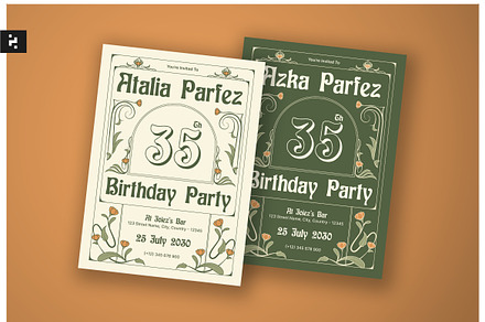 Birthday Party Invitation Elegant, a Card Template by Neermana
