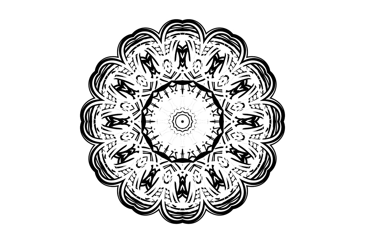 Modern Black and White Mandala Pack, a Decorative Illustration by NJ Himel (Photo 16 of 101)