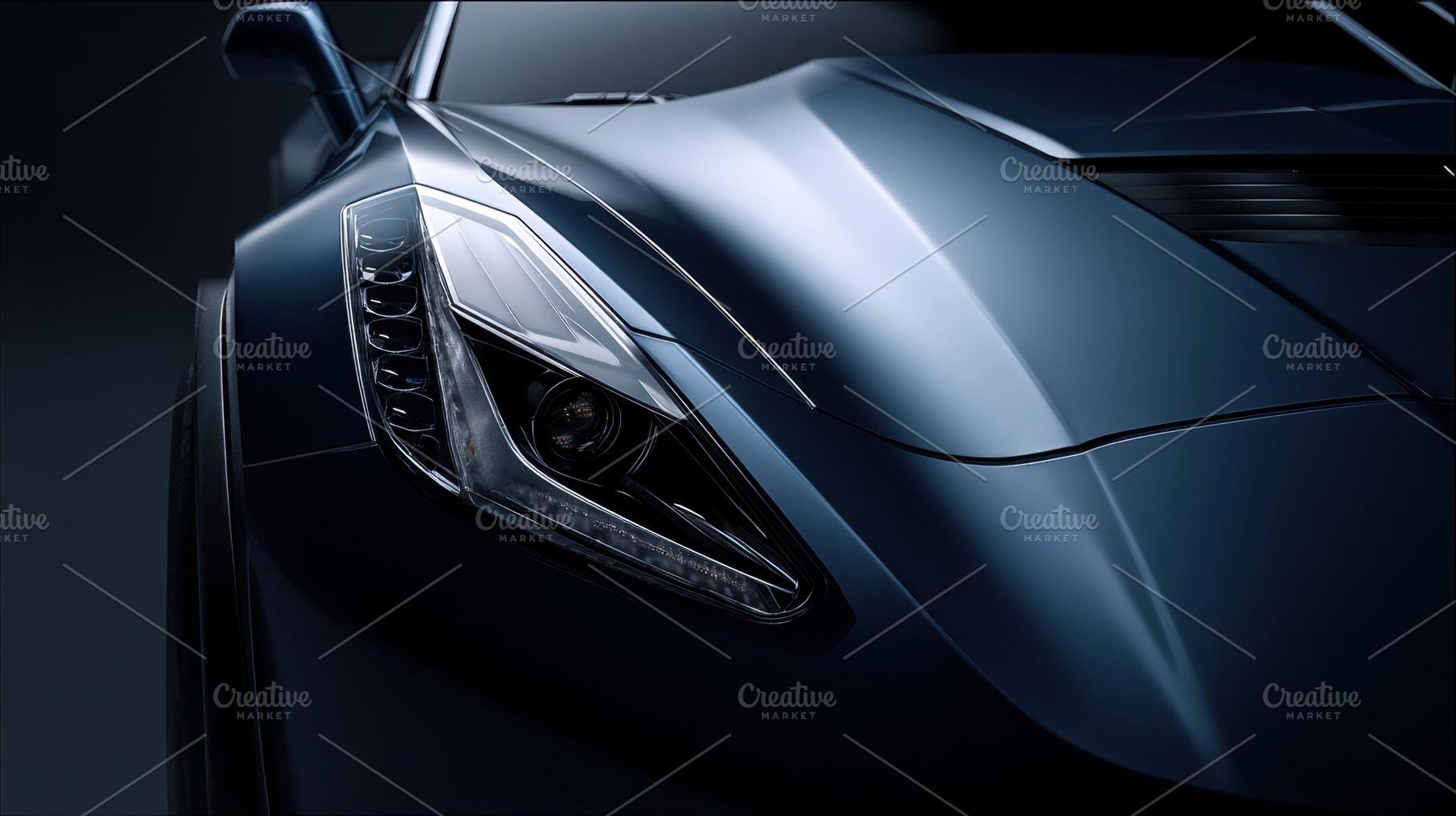 Close-up of a blue car design, a Photo by Beautiful things