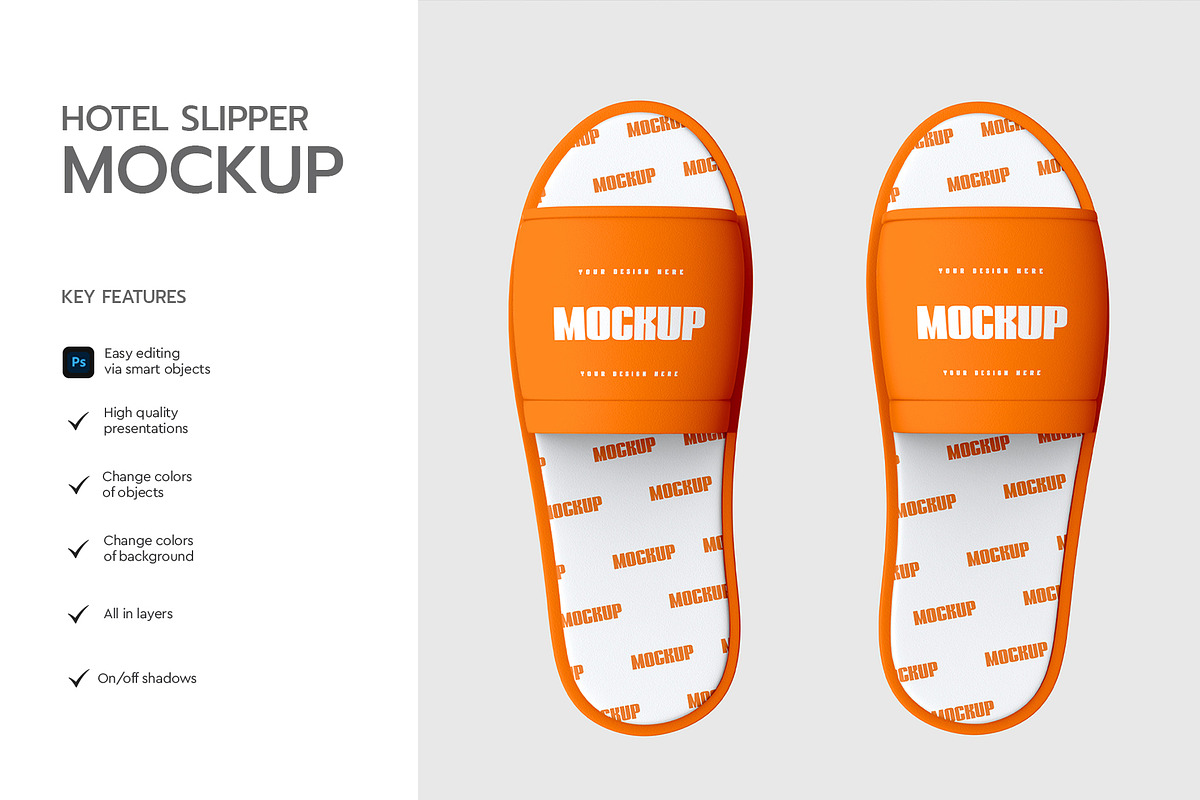 Hotel Slipper Mockup Template, a Product Mockup by graphypix (Photo 2 of 4)