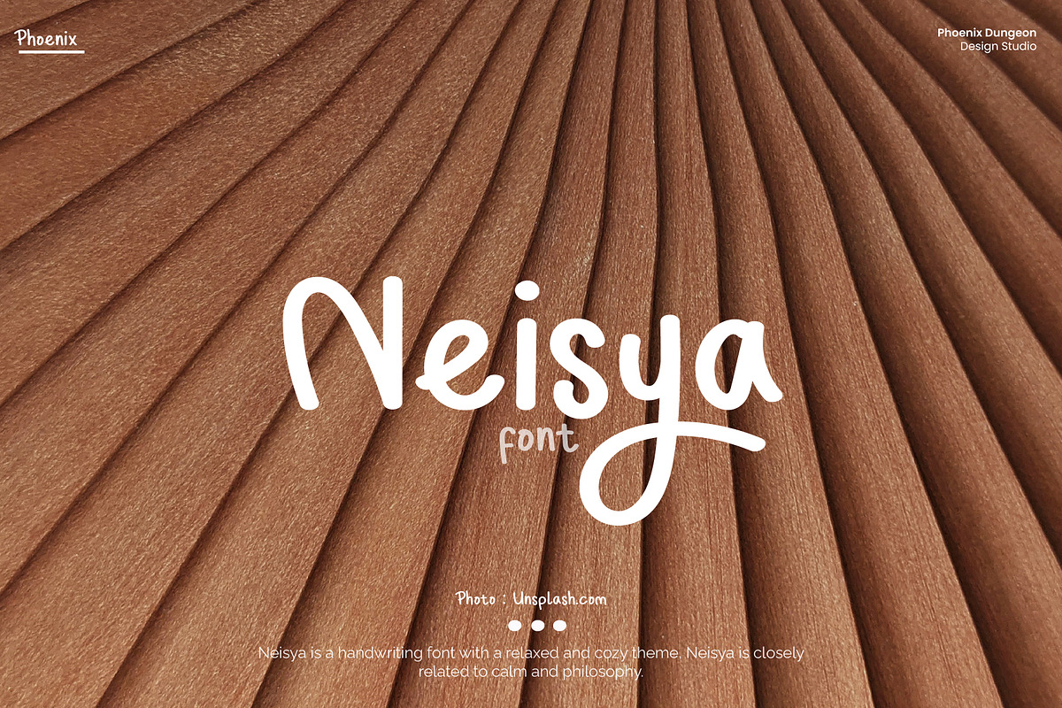 Neisya Font, a Script Font by Phoenix Dungeon (Photo 1 of 9)