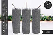 Silver glitter 20oz Skinny Tumbler, an Object Graphic by AnastasiaWatercolor (Thumbnail 2 of 6)