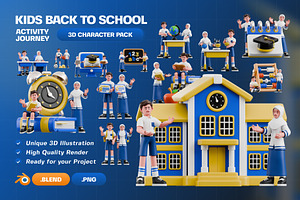 Kids Back to School 3D Character, a Characters & Person 3D Model by Haps Space